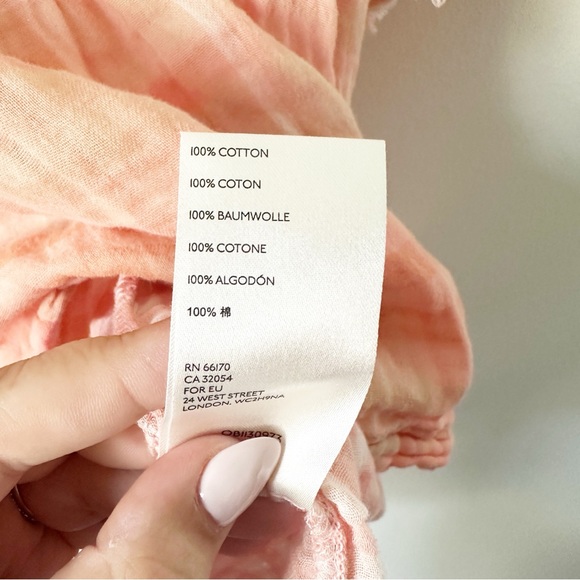 Anthropologie Pilcro and the Letterpress The Bette Babydoll Blouse Peach S - Picture 10 of 12